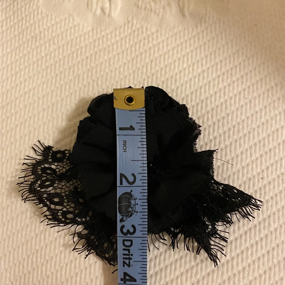 Victorian Style Vintage Mourning Jewelry Black Lace Retro Tulle Brooches Pins